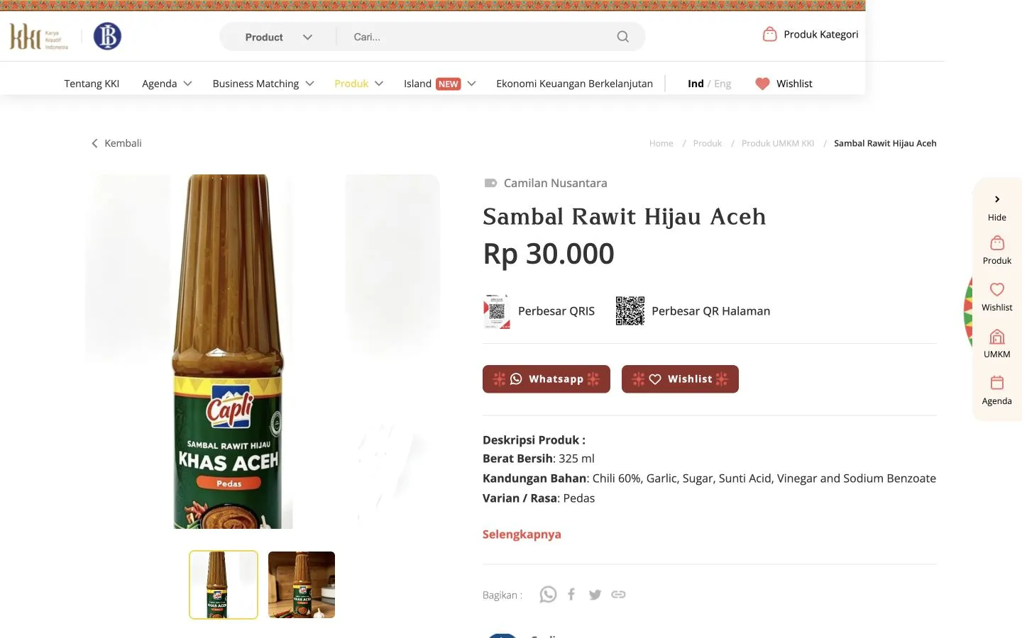 Sebelum: Halaman produk Capli di direktori KKI