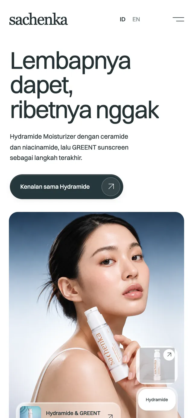 Website SACHENKA di HP, konsep independen