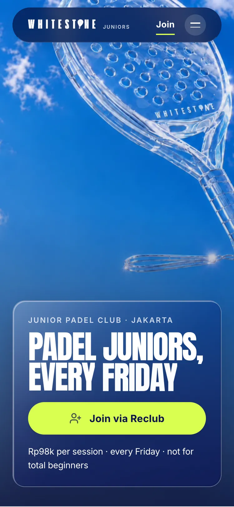 Tampilan Whitestone Juniors di HP